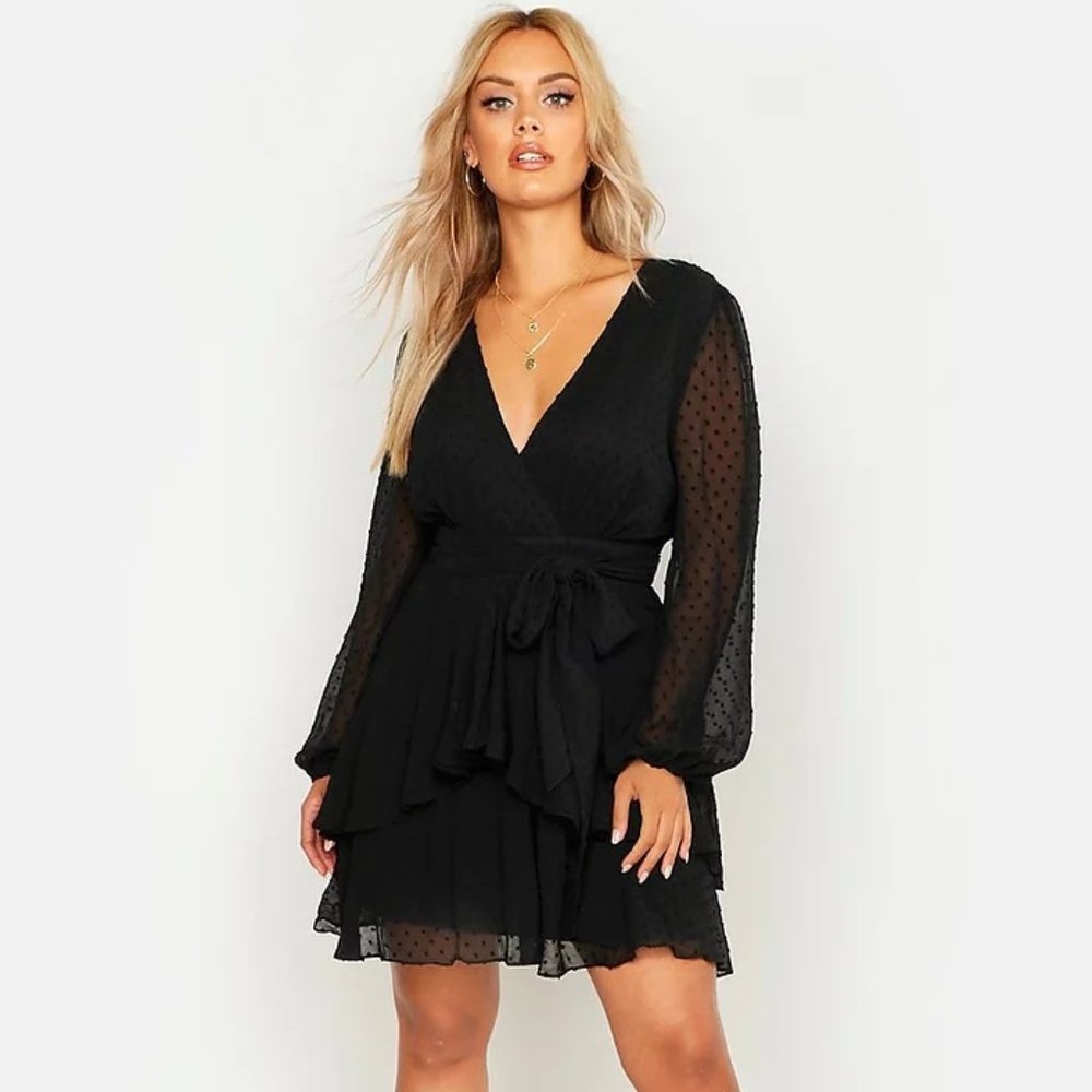 Mesh Skater Dress by boohoo